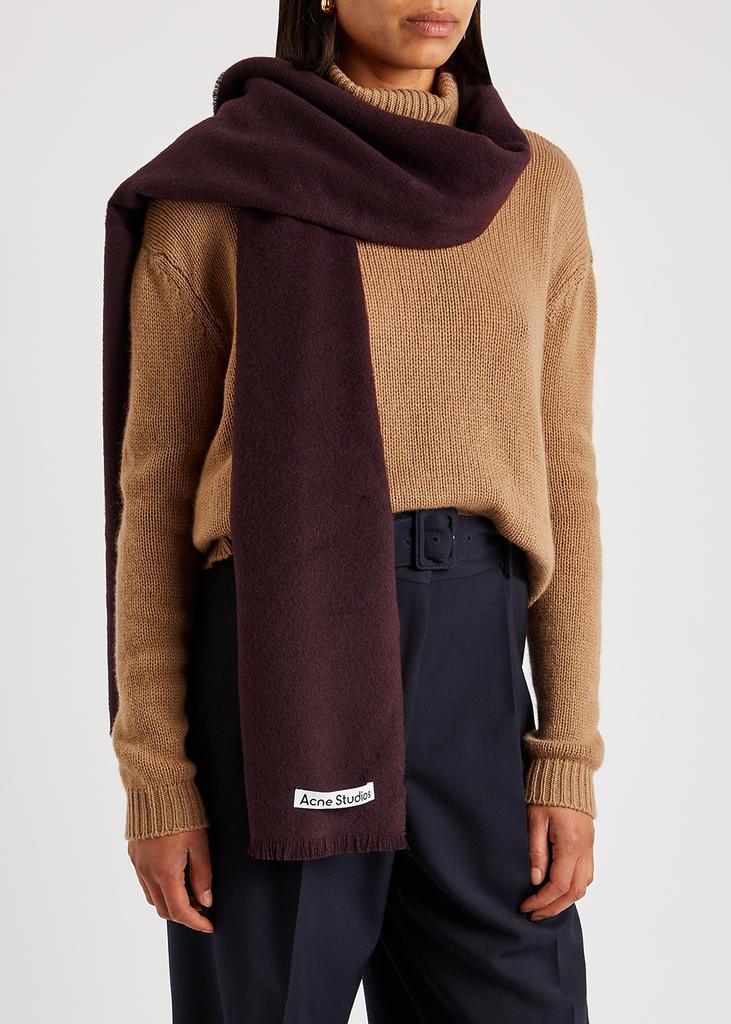 商品Acne Studios|Vernon burgundy wool scarf,价格¥1672,第4张图片详细描述