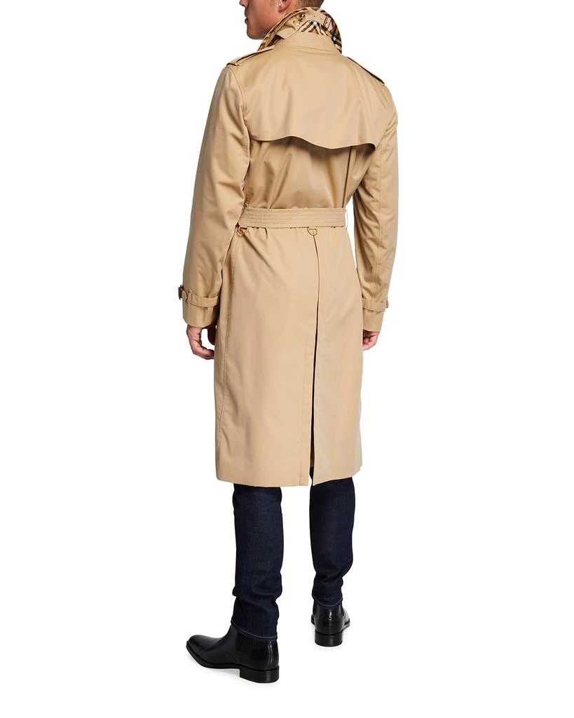 商品Burberry|Men's Kensington Double-Breasted Long Trench Coat,价格¥19220,第3张图片详细描述