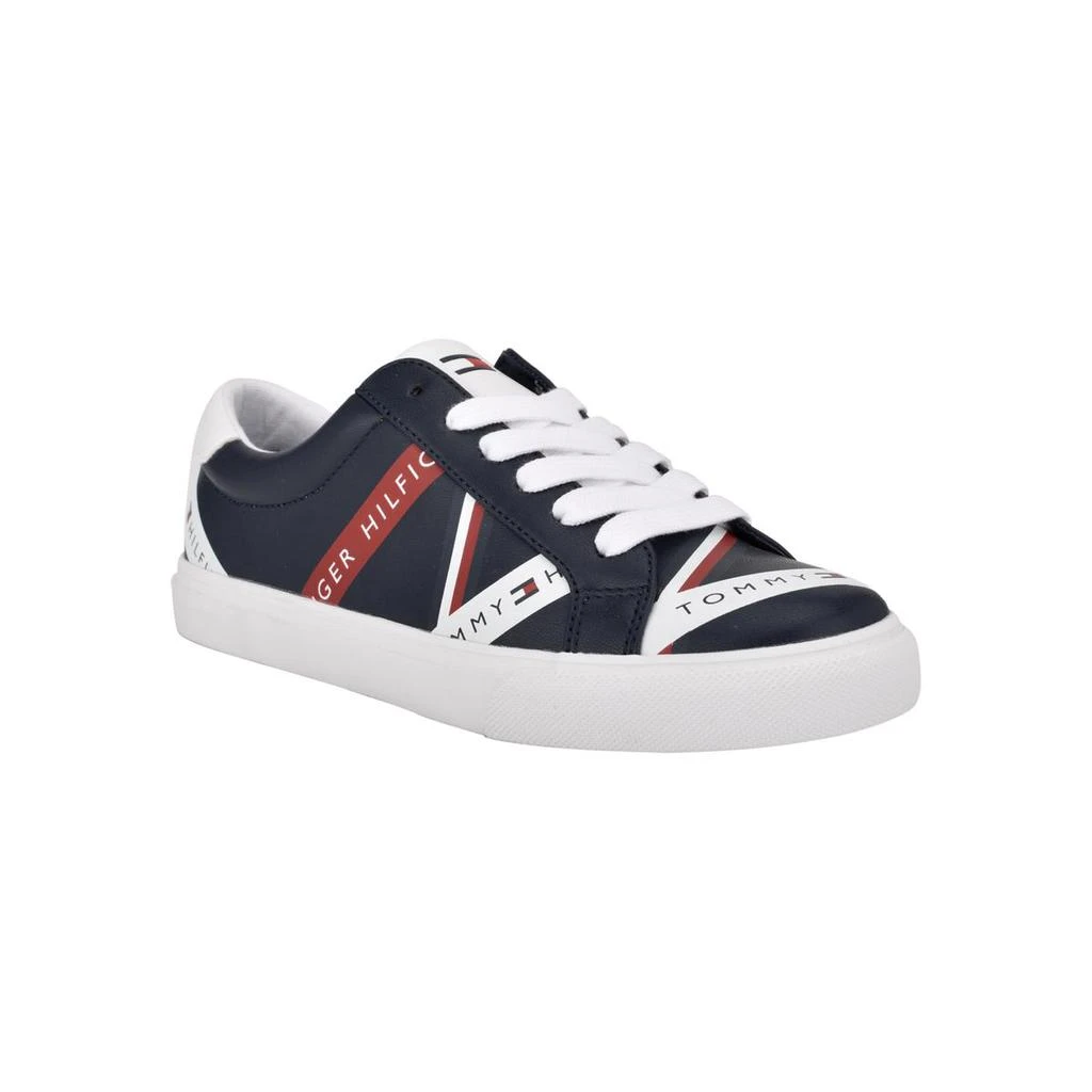 商品Tommy Hilfiger|Tommy Hilfiger Womens Lacen Faux Leather Low Top Casual and Fashion Sneakers,价格¥299,第1张图片