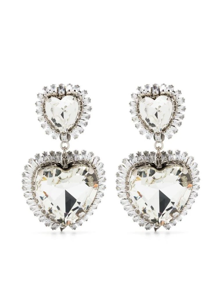 商品Alessandra Rich|ALESSANDRA RICH Crystal heart earrings,价格¥1739,第1张图片