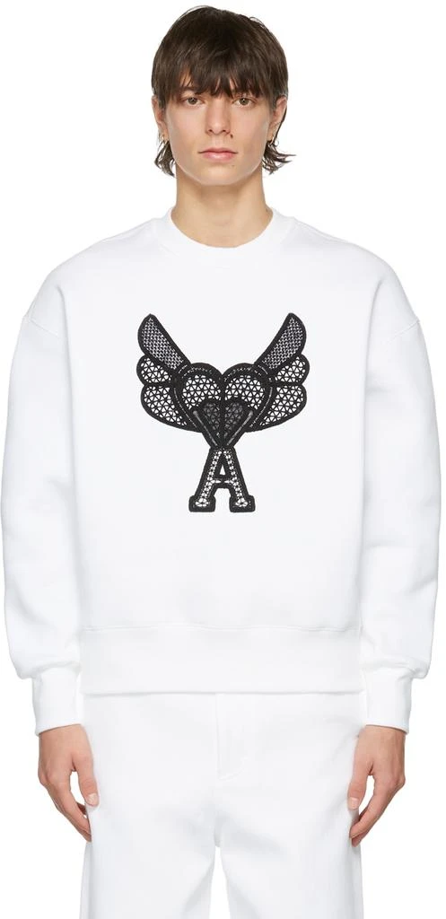 商品AMI|White Ami de Cœur Macrame Sweatshirt,价格¥1475,第1张图片