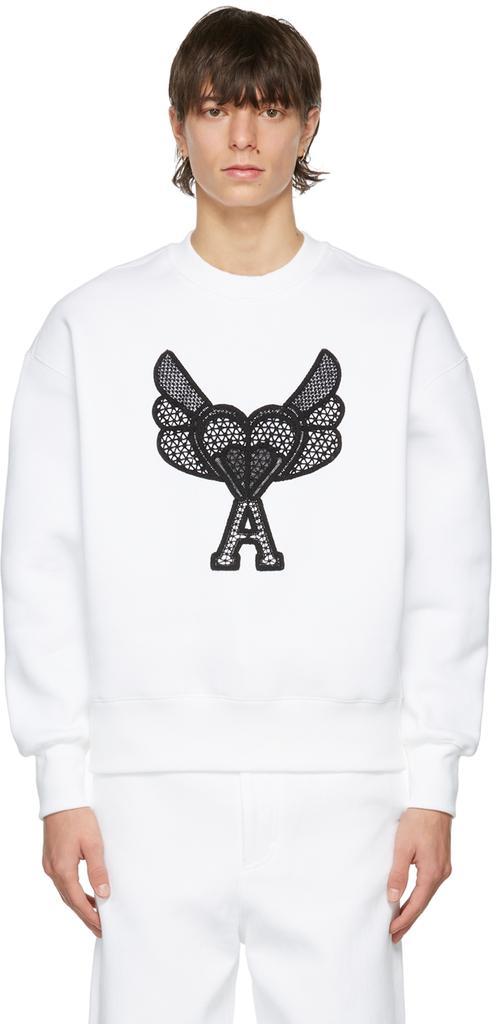 商品AMI|White Ami de Coeur Macrame Sweatshirt,价格¥3806,第1张图片