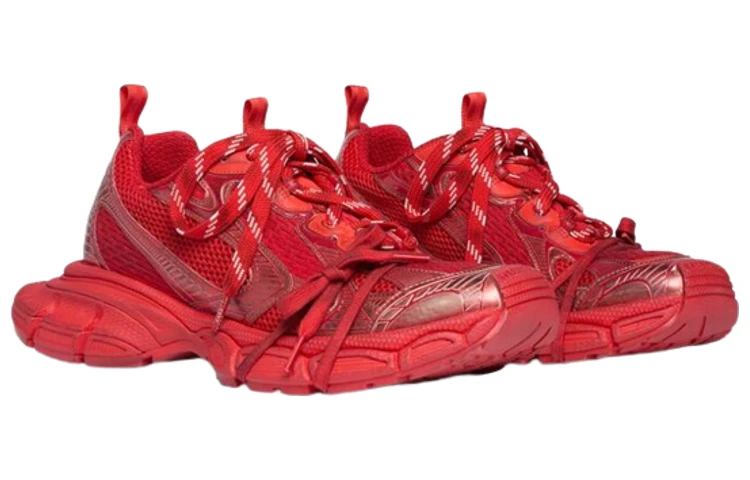商品[国内直发] Balenciaga|巴黎世家 3XL 网布 系带 做旧 低帮 老爹鞋 男款 红色,价格¥6884,第4张图片详细描述