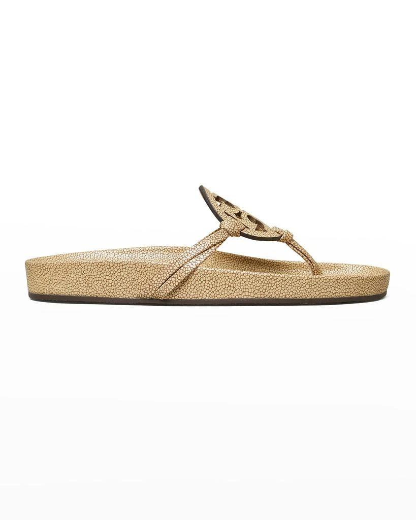 商品Tory Burch|Miller Cloud Calfskin Medallion Thong Sandals,价格¥588,第1张图片