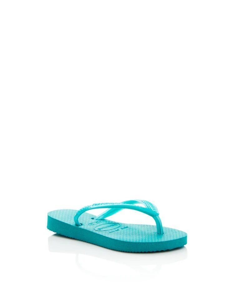 商品Havaianas|女孩(大/小童/幼儿)Girls' Slim Solid Flip-Flops - Toddler, Little Kid, Big Kid,价格¥134,第1张图片