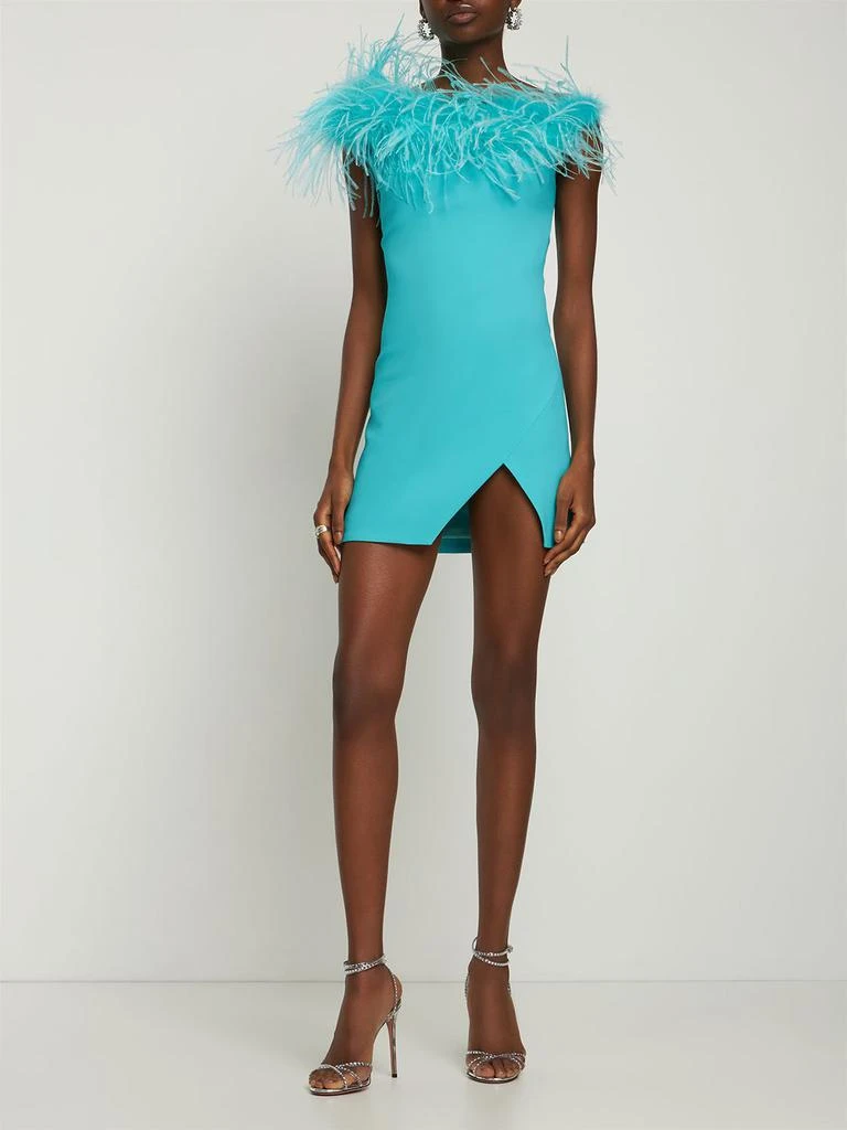 商品GIUSEPPE DI MORABITO|Cady Envers Satin Mini Dress W/ Feathers,价格¥3740,第1张图片详细描述