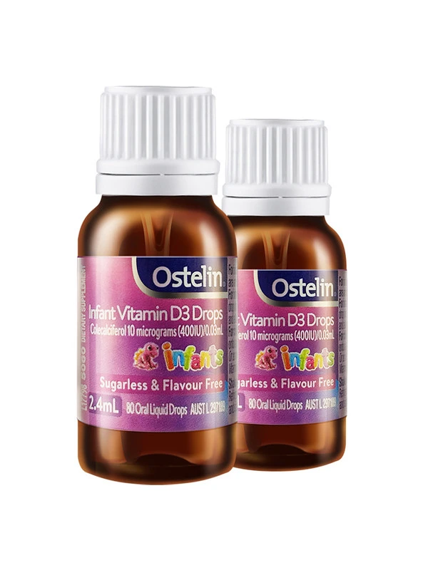 商品Ostelin|澳洲 Ostelin 奥斯特林 宝宝维生素D补钙儿童vd3无糖滴剂2.4ml*2,价格¥221,第1张图片