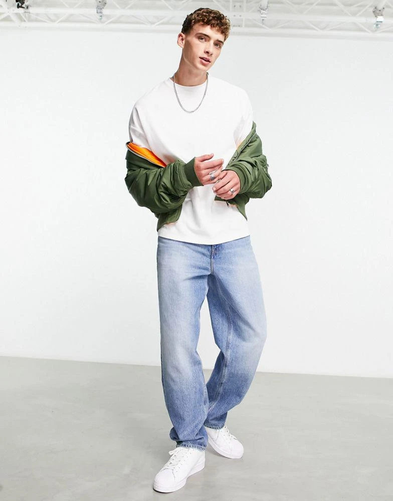 商品ASOS|ASOS DESIGN oversized waffle t-shirt in white,价格¥174,第4张图片详细描述