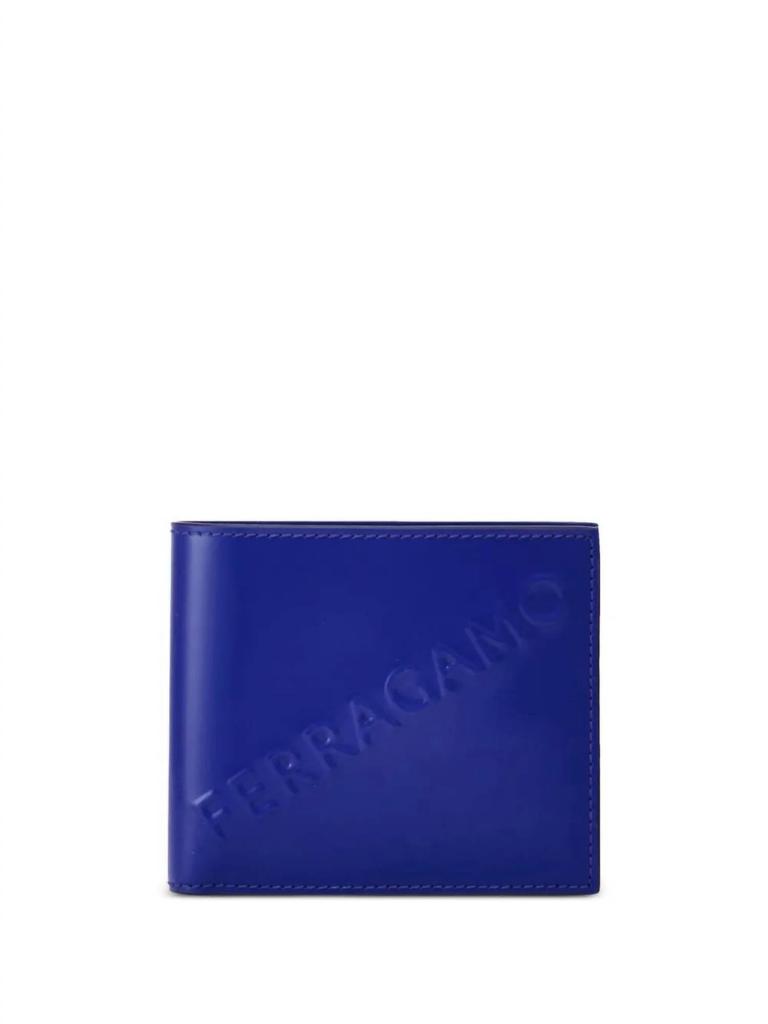 Portefeuille homme en cuir lapis-lazuli avec logo en relief image 2