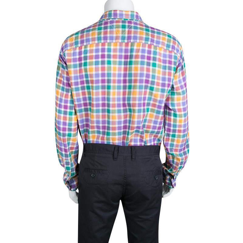 商品[二手商品] Tommy Hilfiger|Tommy Hilfiger Multicolor Checked Cotton Long Sleeve Vintage Fit Shirt XL,价格¥765,第5张图片详细描述