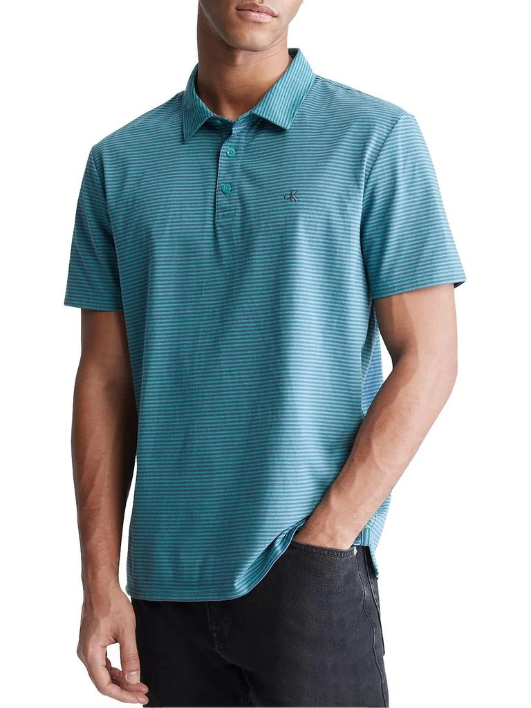 商品Calvin Klein|Mens Striped Collar Polo,价格¥323,第1张图片