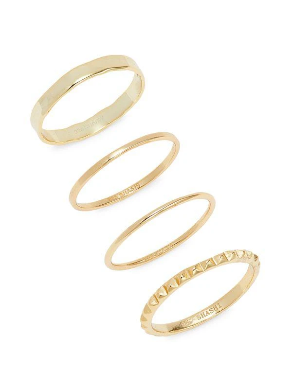 商品Shashi|Set of 4 14K Goldplated Sterling Silver Stackable Rings,价格¥199,第1张图片