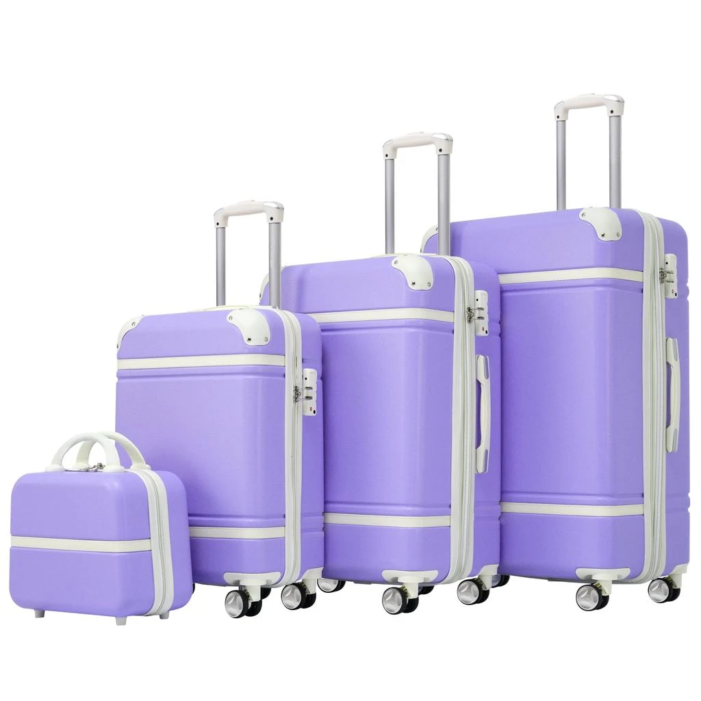 商品Streamdale Furniture|Streamdale Hardshell Luggage Sets 4 Pieces 20" +24" +28" Luggages and Cosmetic Case Spinner Suitcase with TSA Lock Lightweight,价格¥1542,第1张图片