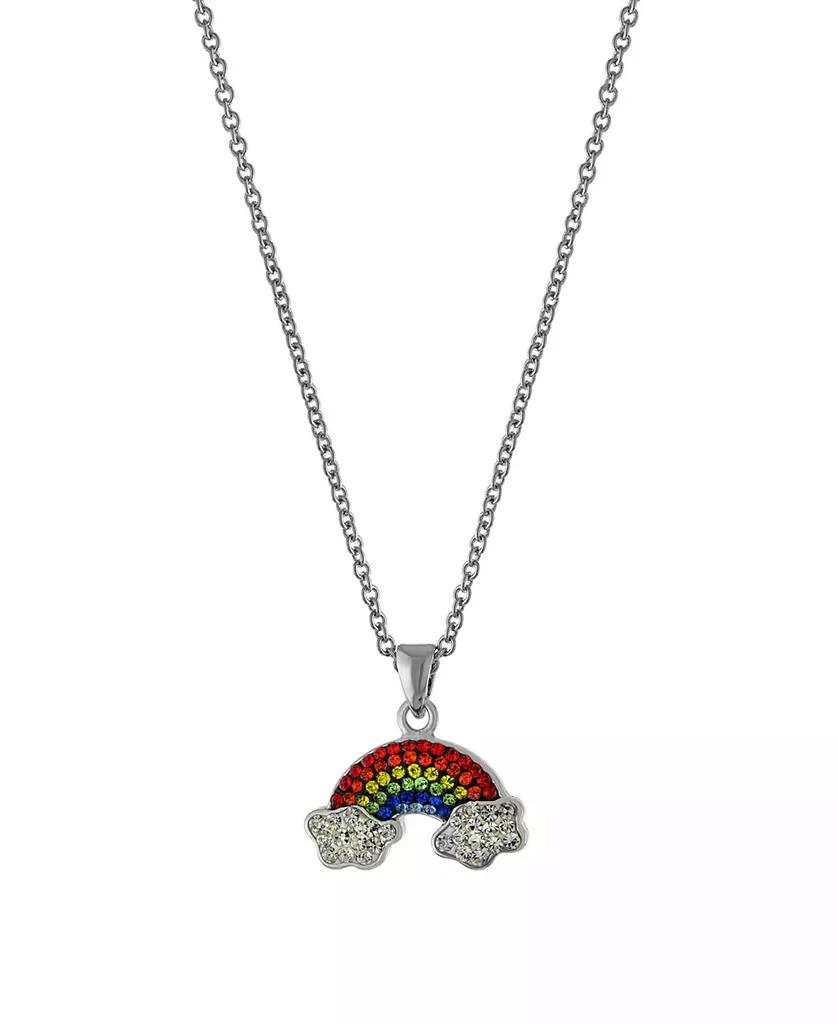 商品Macy's|Women's Crystal Rainbow and Cloud Pendant Necklace,价格¥186,第1张图片