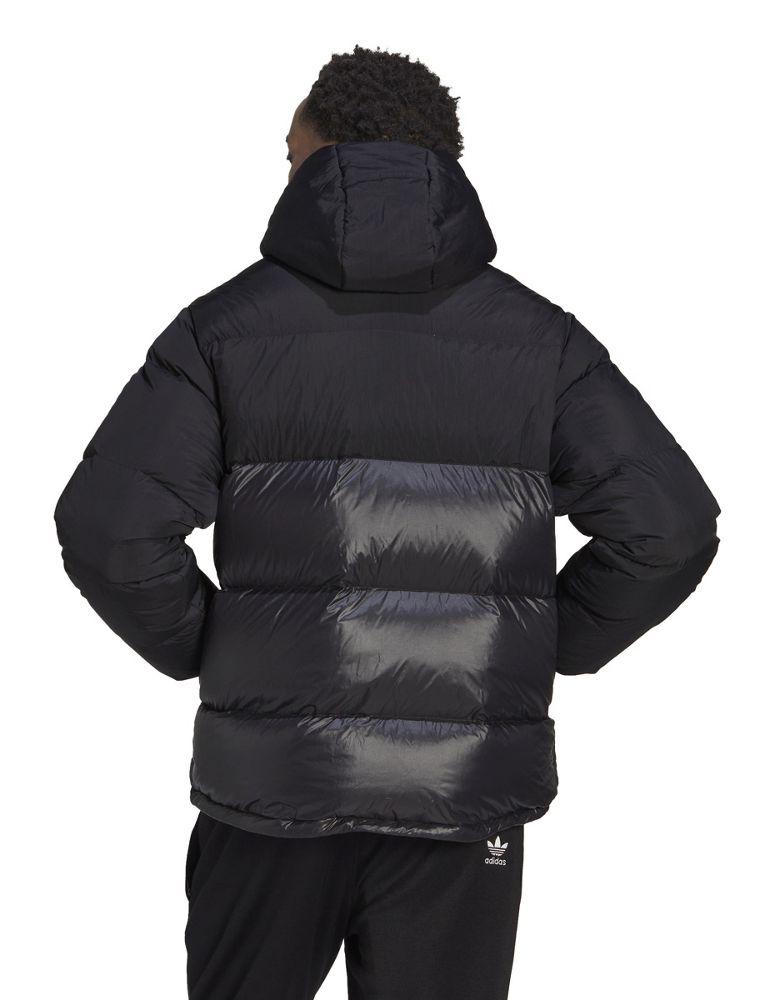 adidas Originals down puffer jacket with hood in black商品第2张图片规格展示