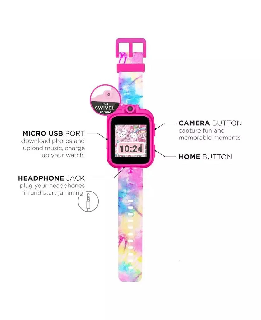 商品Playzoom|Kid's 2 Pink, Blue and Yellow Tie Dye Tpu Strap Smart Watch,价格¥191,第4张图片详细描述