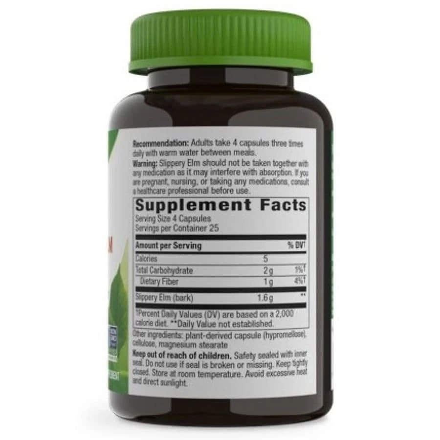 商品Nature's Way|Slippery Elm Bark 400mg Dietary Supplement Capsules,价格¥83,第4张图片详细描述