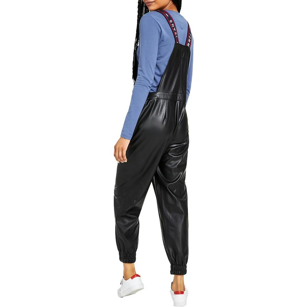 商品Tommy Jeans|Womens Faux Leather Jogger Overalls,价格¥538,第2张图片详细描述