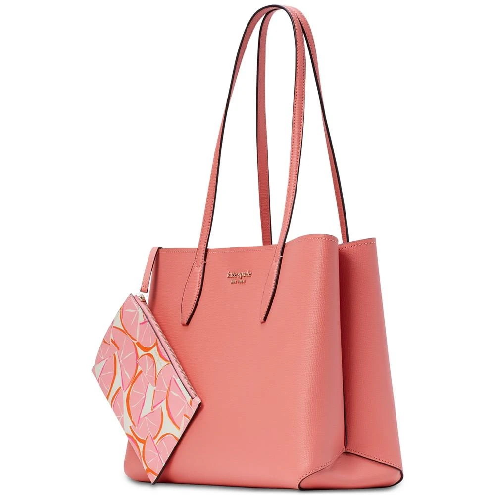商品Kate Spade|All Day Grapefruit Pop Printed Cross-grain Leather Tote,价格¥1118,第3张图片详细描述