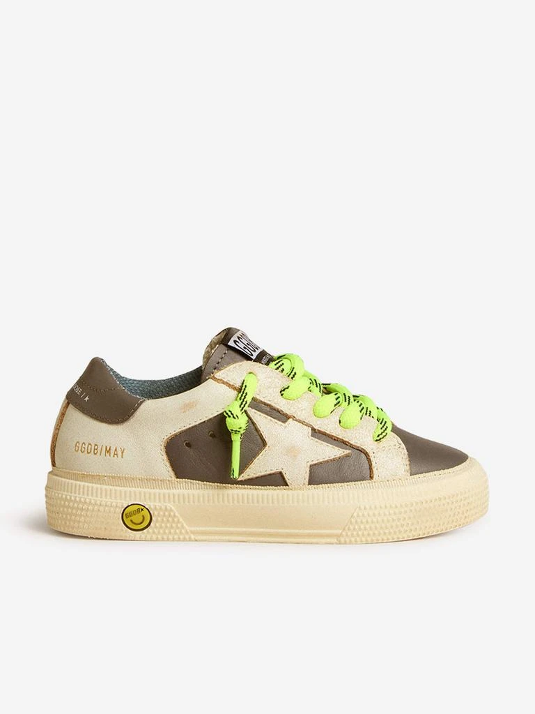 商品Golden Goose|Golden Goose Boys Leather May Trainers in Ivory,价格¥1293,第1张图片