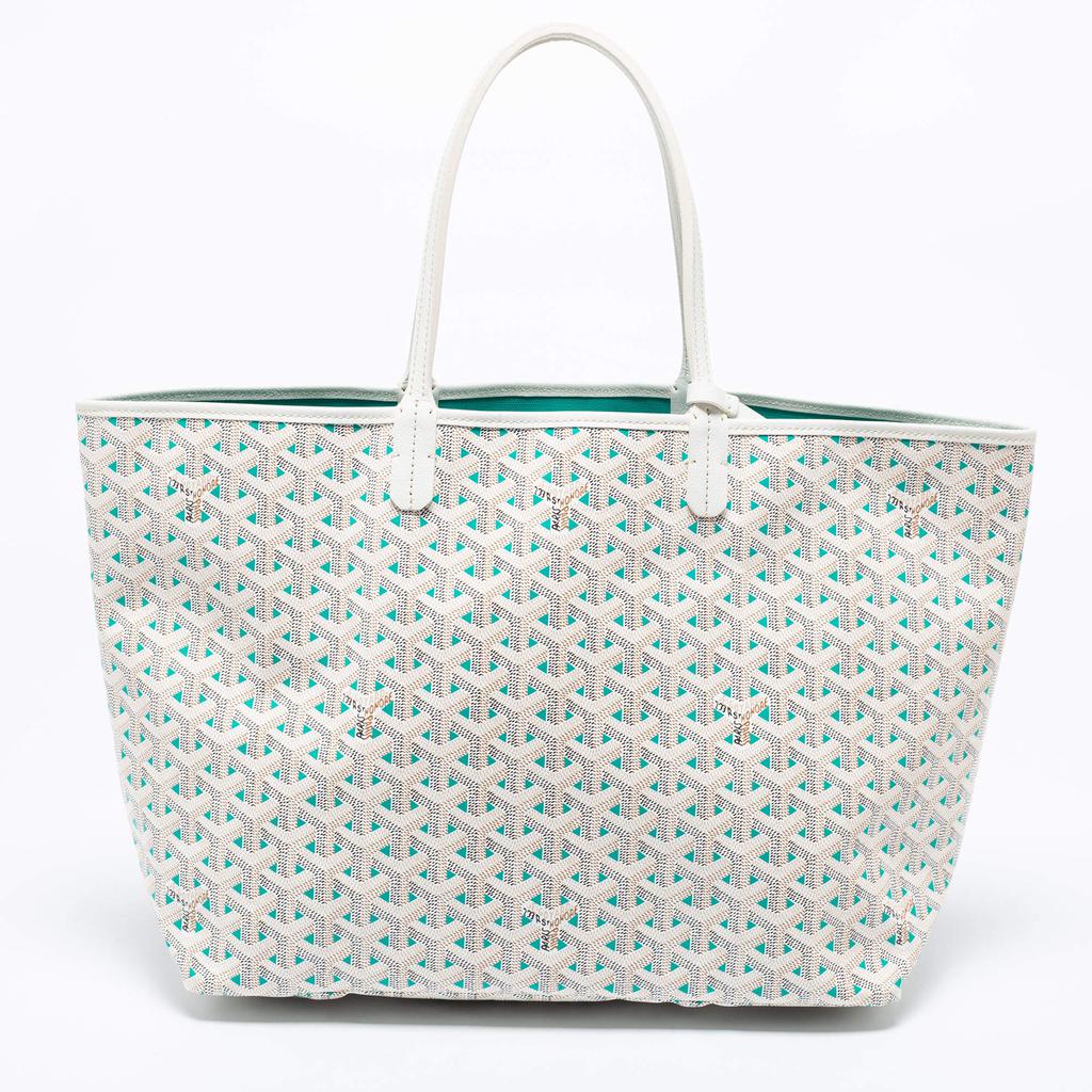 Goyard White/Green Goyardine Coated Canvas Saint Louis Claire Voie PM Tote商品第4张图片规格展示