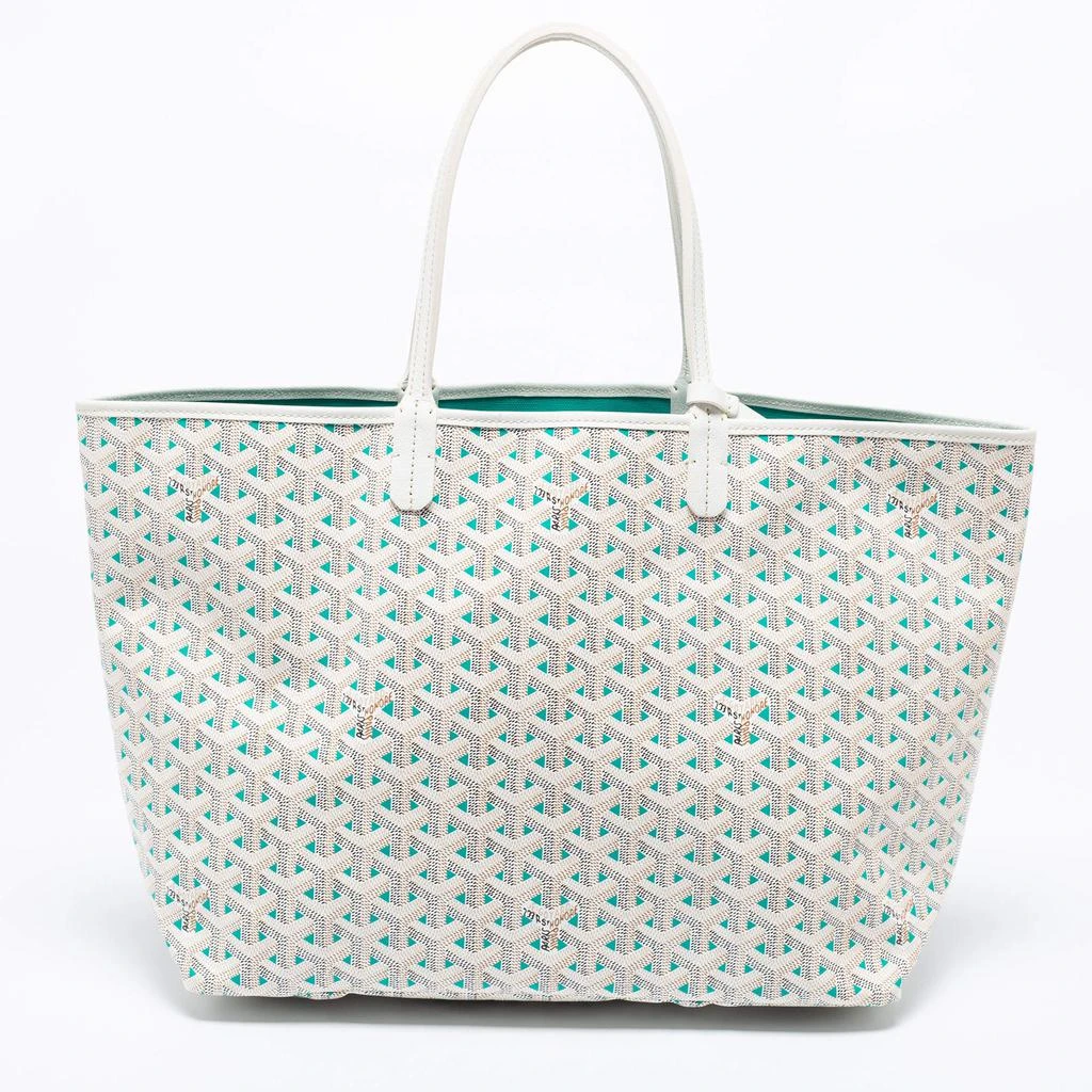 商品Goyard|Goyard White/Green Goyardine Coated Canvas Saint Louis Claire Voie PM Tote ,价格¥18124,第4张图片详细描述