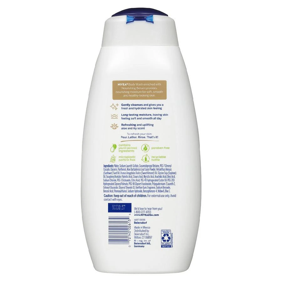 商品Nivea|Refreshing Fresh Aloe and Lilly Body Wash with Nourishing Serum,价格¥50,第2张图片详细描述