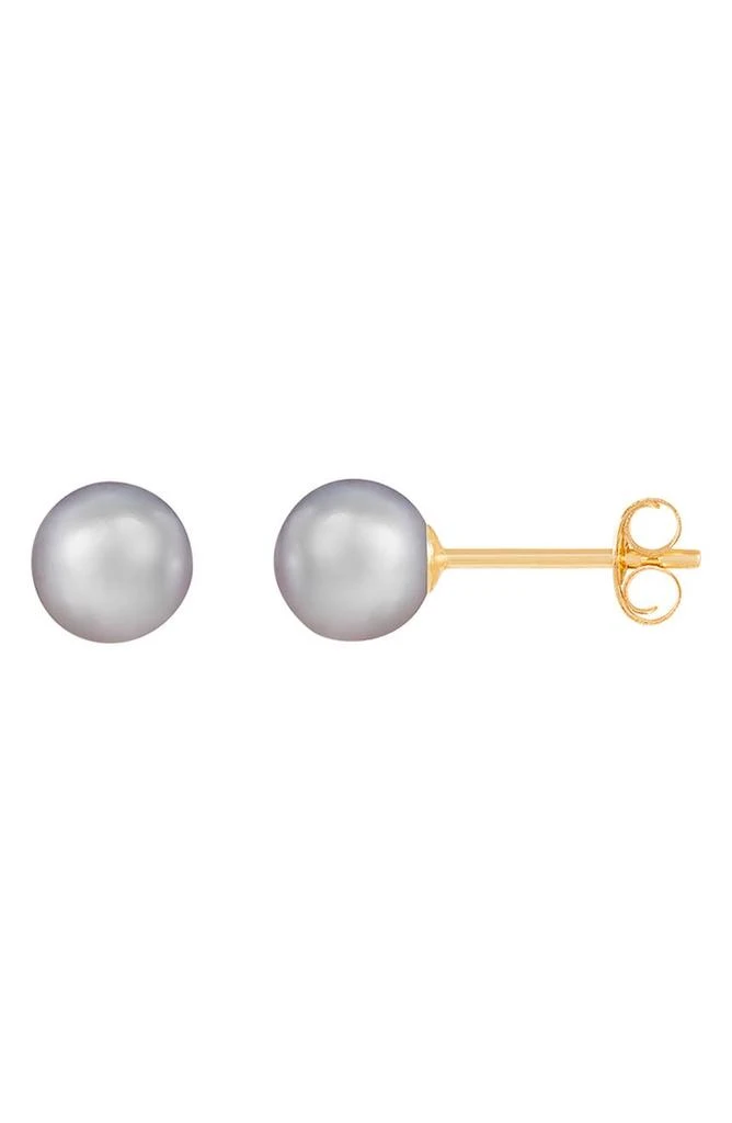 商品Splendid Pearls|14K Yellow Gold 5-5.5mm Greay Freshwater Pearl Stud Earrings,价格¥413,第2张图片详细描述