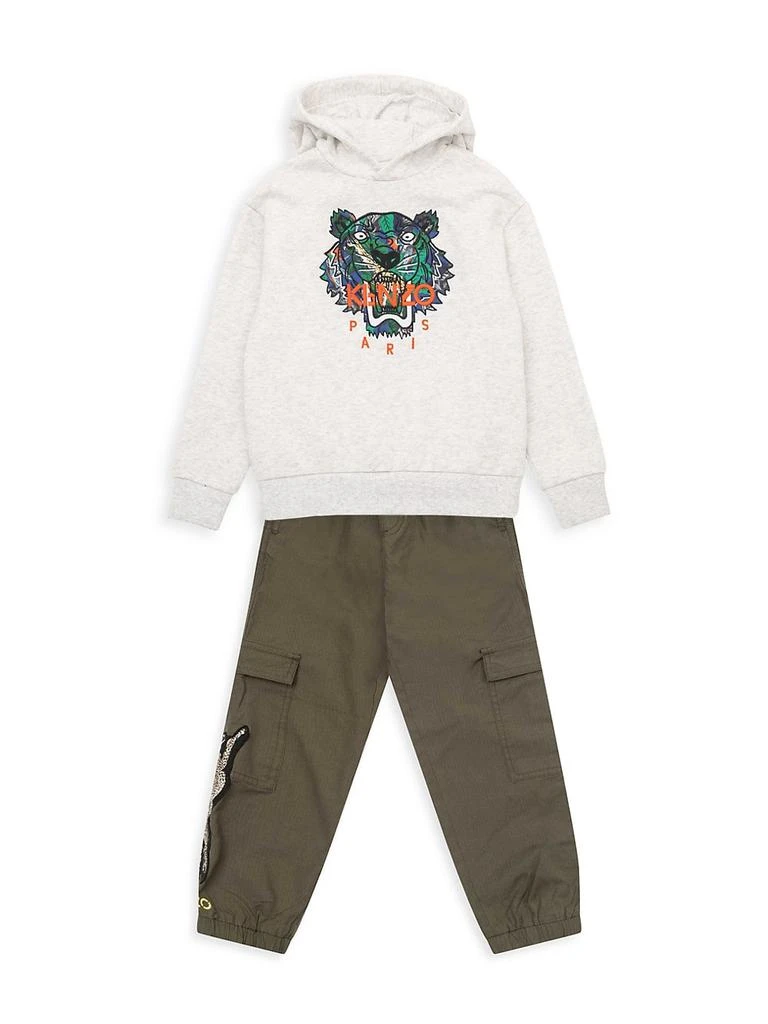 商品Kenzo|Little Kid's &amp; Kid's Embroidered Logo Hoodie,价格¥673,第2张图片详细描述