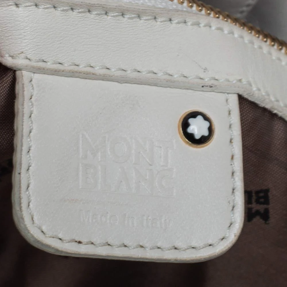 Montblanc Off White Nylon and Leather Starisma Dalila Drawstring Hobo 商品