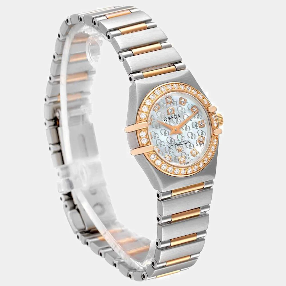 Omega MOP Diamonds 18K Rose Gold And Stainless Steel Constellation My Choice Steel 360.75.00 Women's Wristwatch 22.5 MM 商品