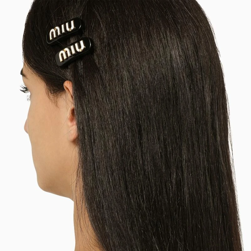 商品Miu Miu|Black metal hair clips,价格¥3586,第2张图片详细描述