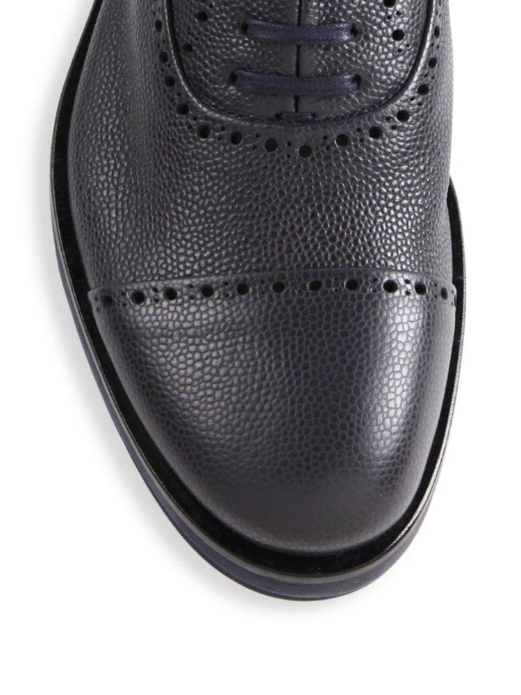 商品Giorgio Armani|Brogue Pebbeled Leather Oxfords,价格¥2319,第3张图片详细描述