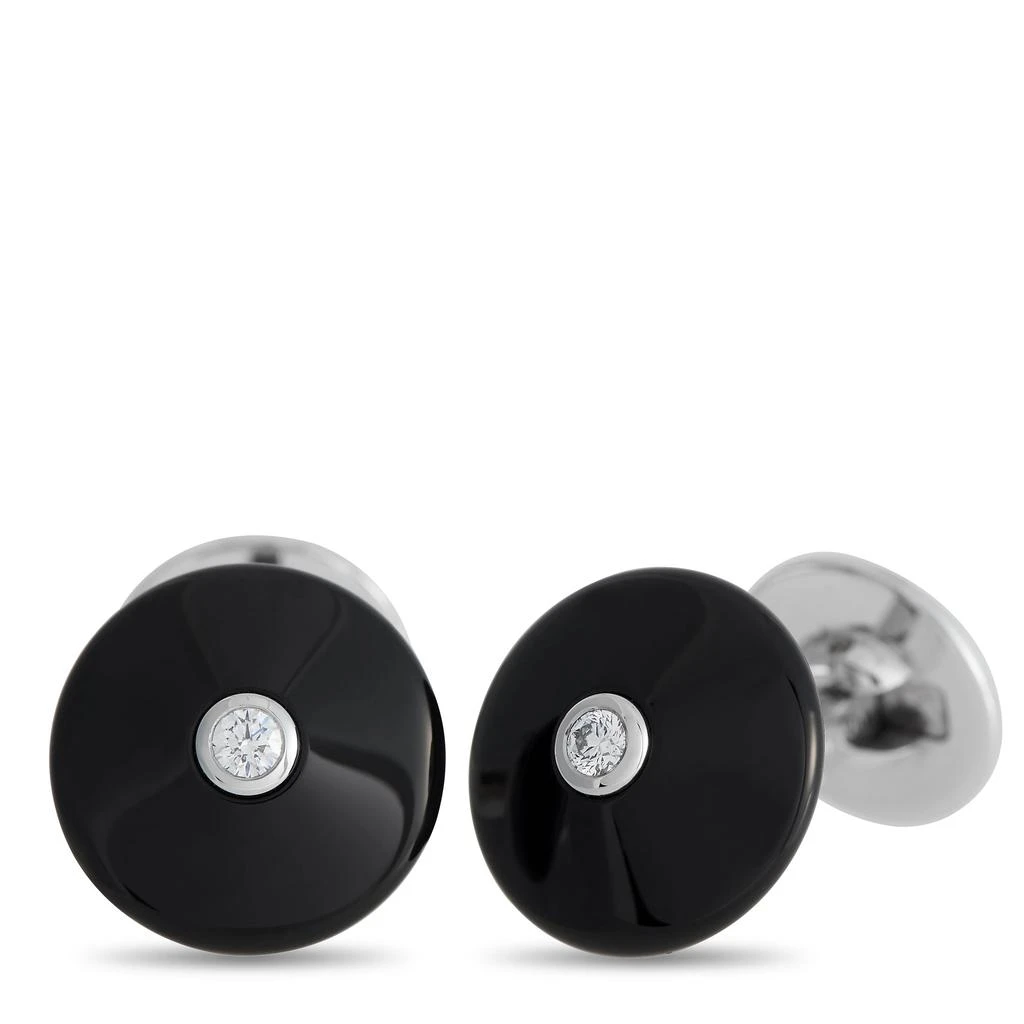 商品[二手商品] Van Cleef & Arpels|Van Cleef & Arpels Pierre Arpels Pastilles 18K White Gold Diamond and Onyx Cufflinks,价格¥37011,第1张图片
