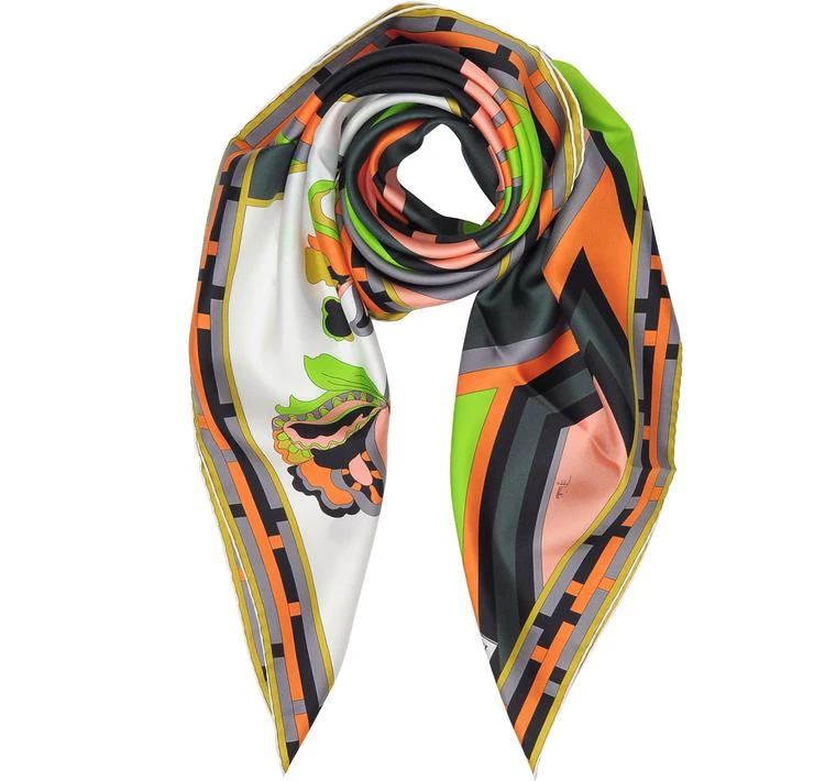 商品EMILIO PUCCI|Emilio Pucci Floral and Geometric Print Twill 丝巾,价格¥1650,第1张图片
