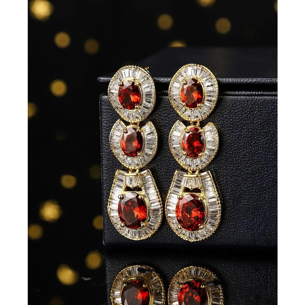 商品A&M|Gold-Tone Ruby Accent Tribal Drop Earrings,价格¥893,第2张图片详细描述