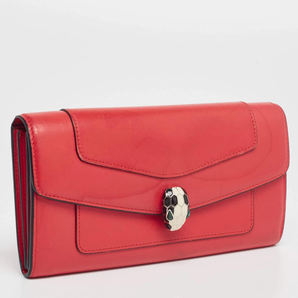 商品[二手商品] BVLGARI|Bvlgari Red Leather Serpenti Forever Wallet,价格¥3983,第4张图片详细描述