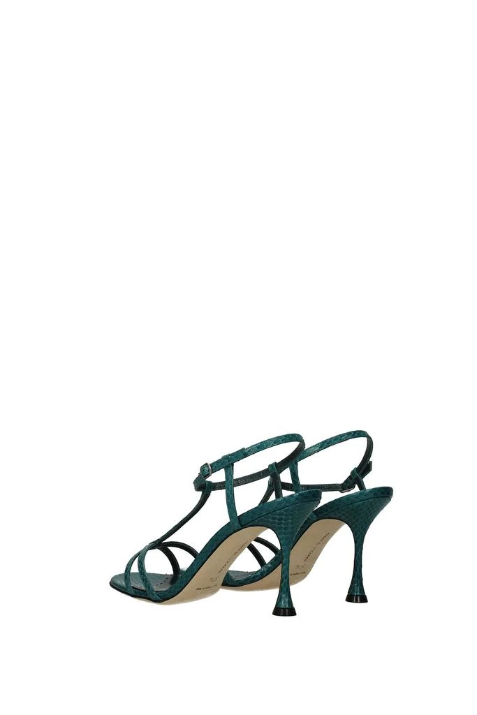 商品Manolo Blahnik|Sandals Leather Snake Green Turquoise,价格¥3349,第4张图片详细描述