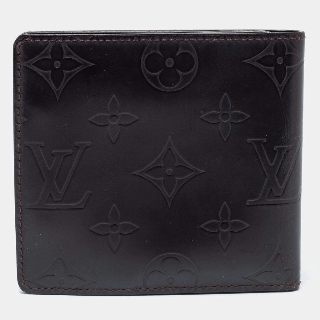 Louis Vuitton Dark Brown Leather Monogram Embossed Bifold Wallet  商品