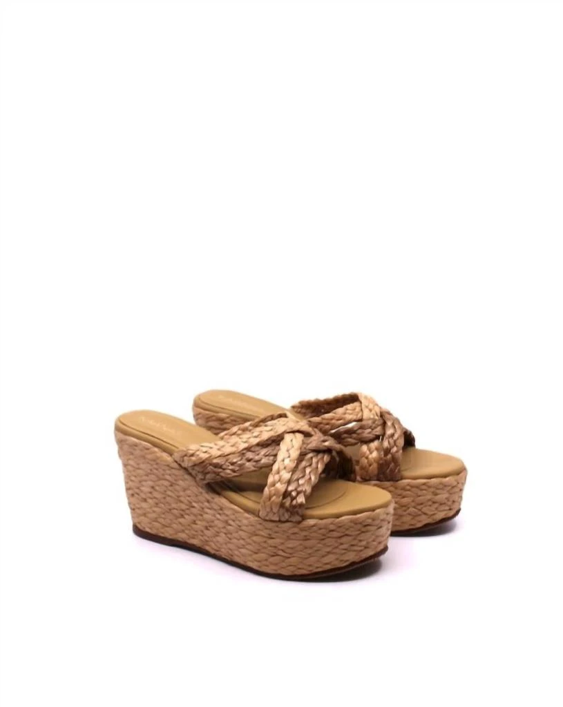 商品Kaanas|Guadalupe Raffia Wedge In Natural,价格¥571,第1张图片