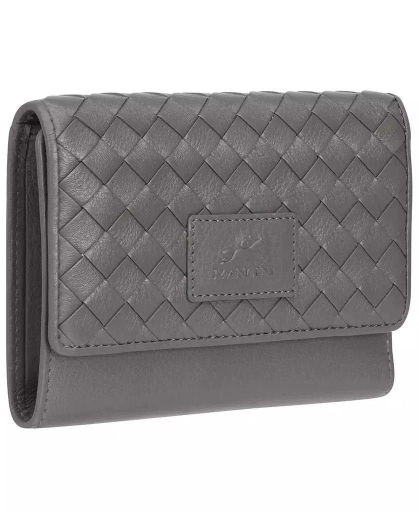 商品Mancini Leather Goods|Women's Basket Weave Collection RFID Secure Mini Clutch Wallet,价格¥281,第2张图片详细描述