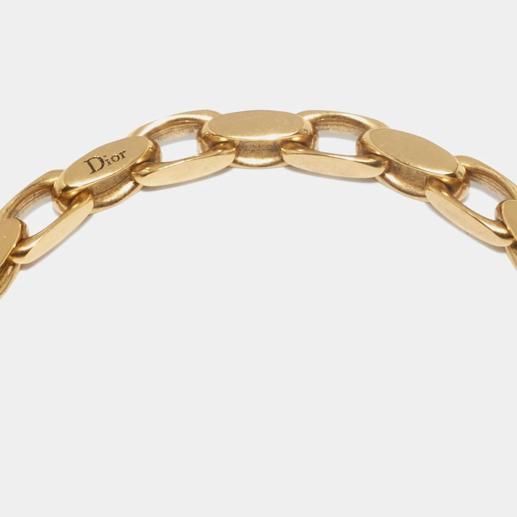 商品[二手商品] Dior|Dior Aged Gold Tone Luck Star Locket Necklace,价格¥7733,第4张图片详细描述