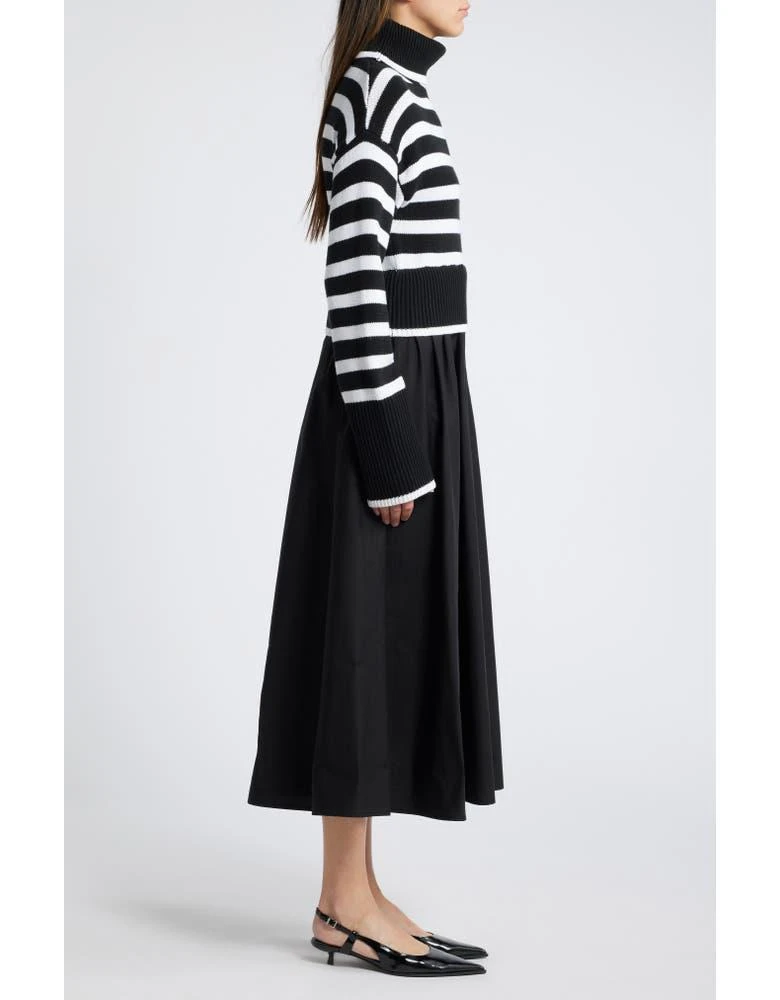 商品Moon River|Mixed Media Long Sleeve Midi Dress,价格¥486,第3张图片详细描述