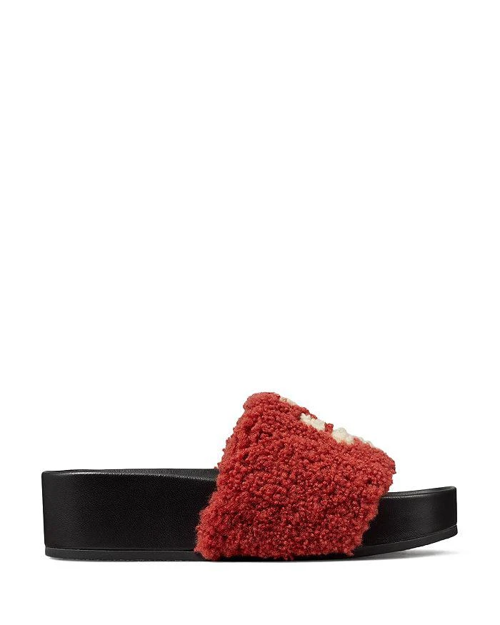 商品Tory Burch|Women's Double T Shearling Flatform Sandals,价格¥1343,第2张图片详细描述