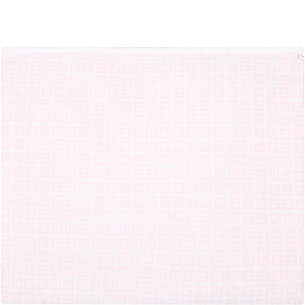 商品Givenchy|Givenchy Pink Blanket For Baby Girl With White Logo,价格¥1904,第2张图片详细描述
