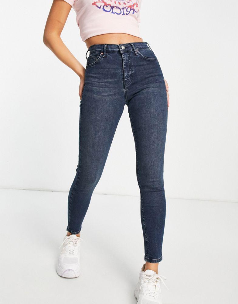 商品Topshop|Topshop Jamie jeans in blue black,价格¥208,第5张图片详细描述