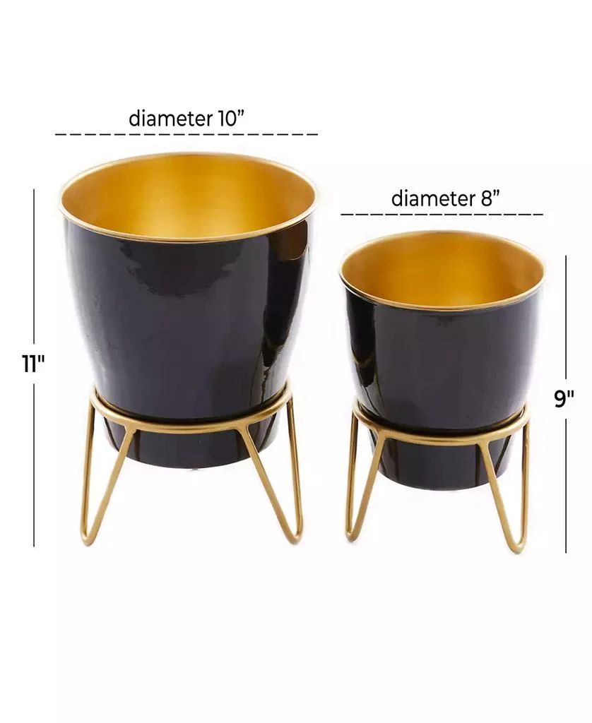 商品Novogratz Collection|Metal Indoor Outdoor Planter with Removable Stand Set of 2,价格¥505,第3张图片详细描述