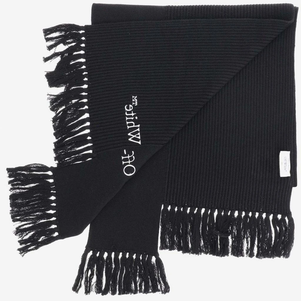 商品Off-White|OFF-WHITE ASYMMETRICAL COTTON AND CASHMERE BLEND SCARF,价格¥2371,第2张图片详细描述