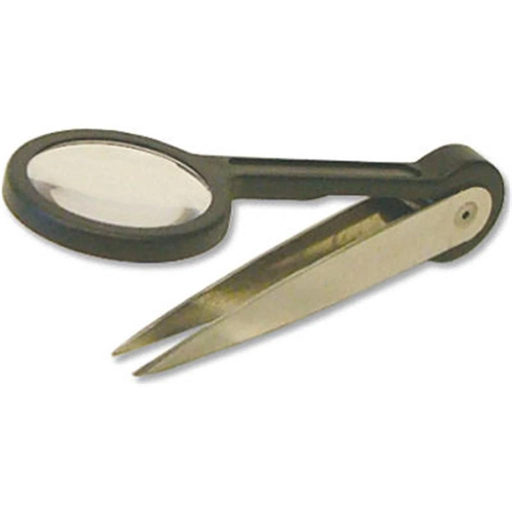 商品Hy-ko Products Co|Hy-Ko Products KB341-BKT 3.5 in. Nickel Plated Tweezers With Attached Magnifying Lens Bucket - 30 Piece,价格¥534,第1张图片