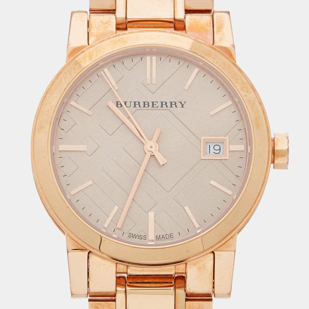 Burberry Champagne Rose Gold Plated Stainless Steel The City BU9135 Women's Wristwatch 34 mm商品第3张图片规格展示